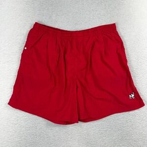 BIG DOG Vintage Classic 90s HONG KONG Lined Swim Trunks w/Pockets Red XL W35